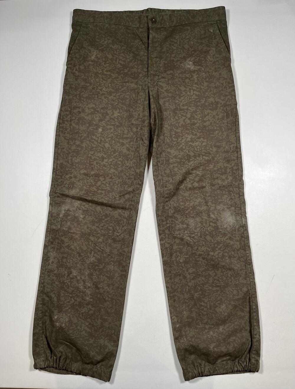 Otavan Pants Mens Green Camo Cargo Jogger Elastic Cuff Workwear Army